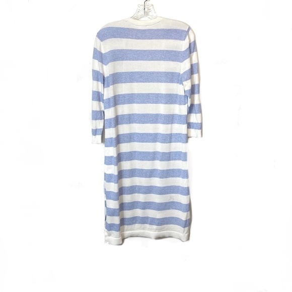 Talbots Blue Striped Sweater Cardigan Duster MP - Picture 3 of 12